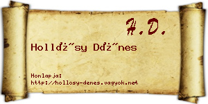 Hollósy Dénes névjegykártya